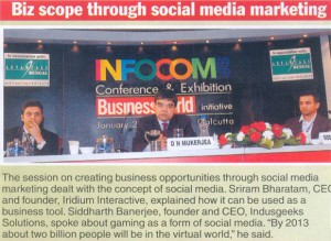 Sriram Bharatam talks on Social Media at INFOCOM-09/10