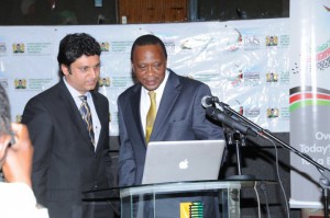 Deputy Prime Minister of Kenya, Uhuru Kenyatta, reviewing the portal with Sriram Bharatam