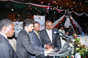 Uhuru Kenyatta declaring the Kenya ESP website 'Live'